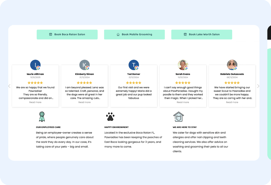 Pawradise-Pet-Grooming-website